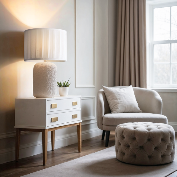 Linen Wide Box Pleat Short Drum