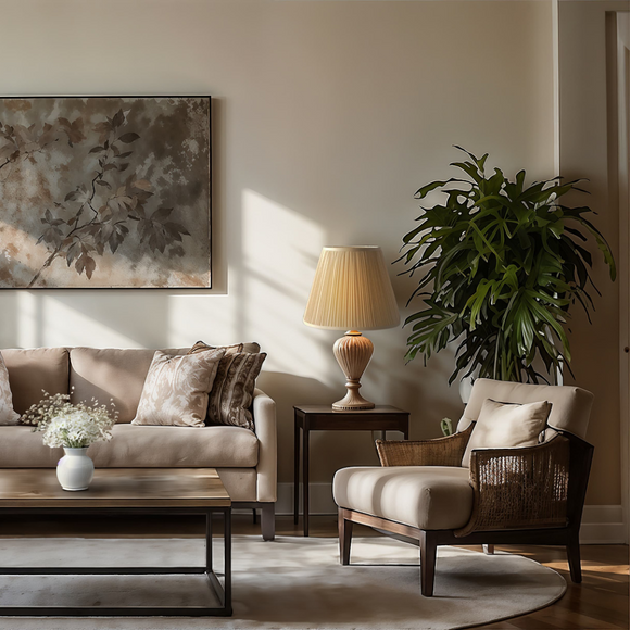 Two elegant lamps in a living room