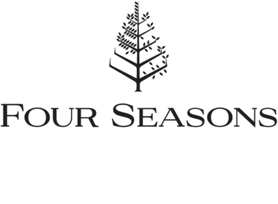 Black and white logo of Four Seasons with a stylized tree above the words Four Seasons in elegant, capitalized font. The tree has symmetrical branches and small leaves.