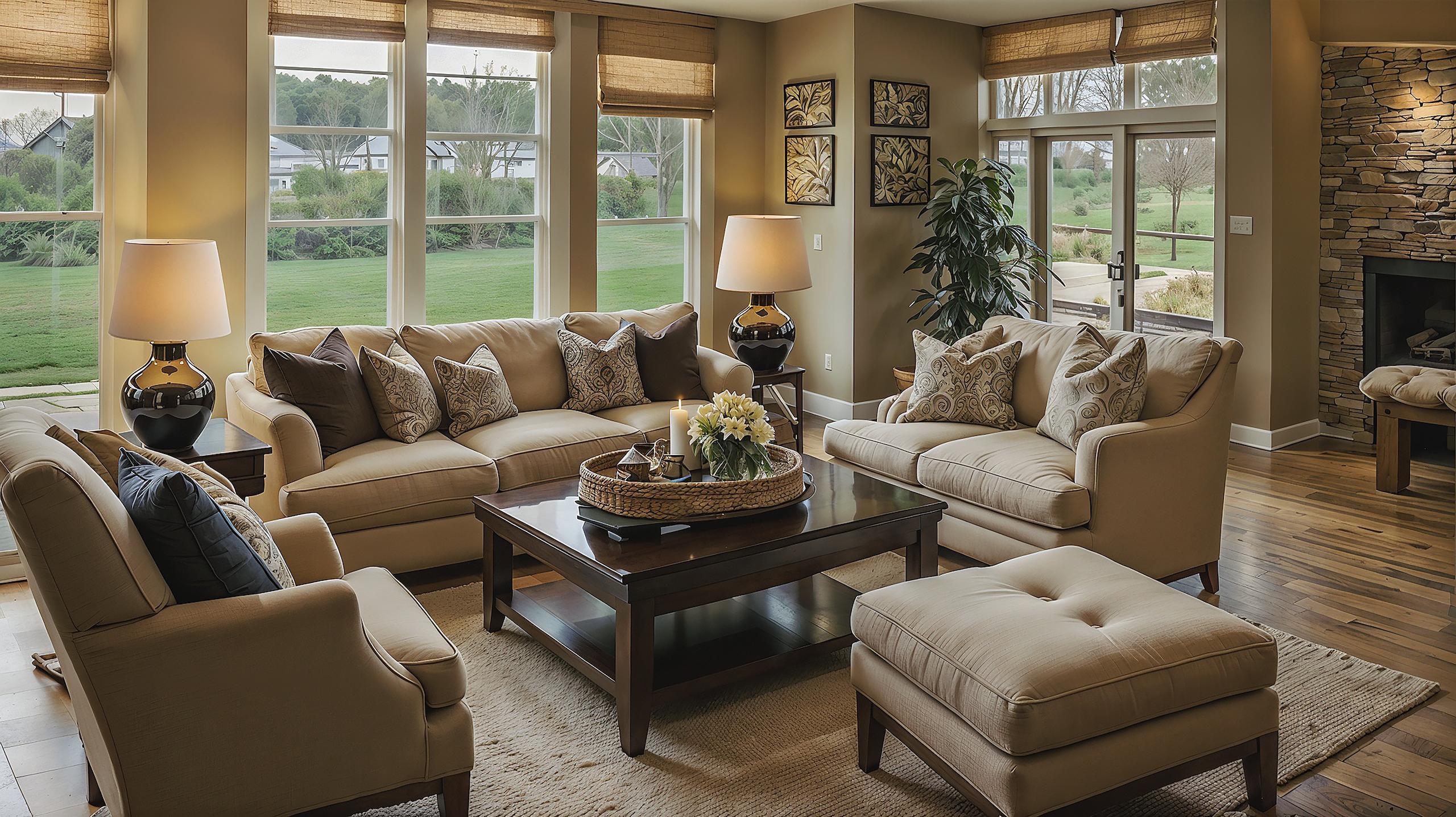 Anna British Empire (Rolled Edges) in a living room