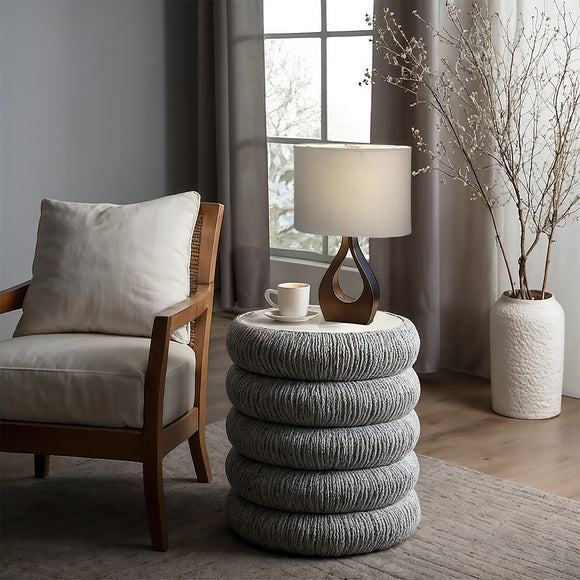 Linen Oval Evergreen Fog