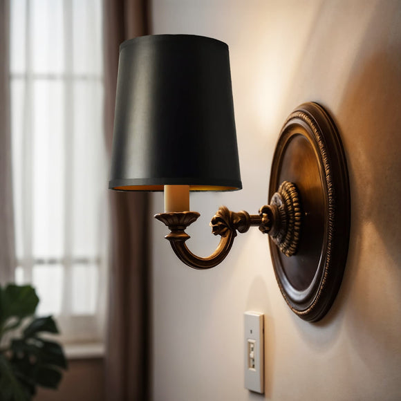 Opaque Paper Empire Chandelier Black w/ Gold Interior