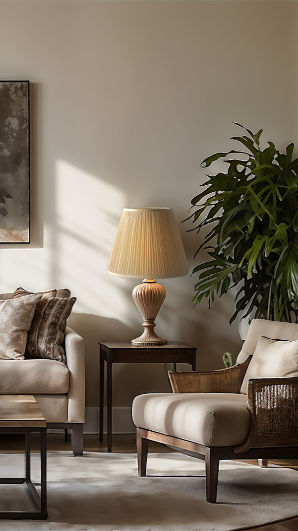 Two elegant lamps in a living room