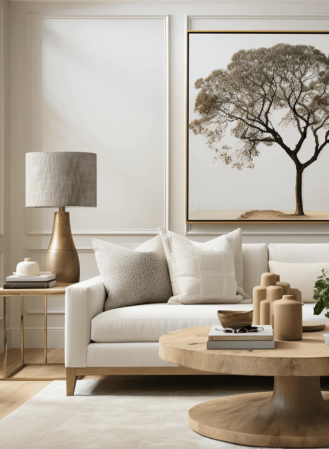 Two Tone Textured Weave Retro Drum in a living room