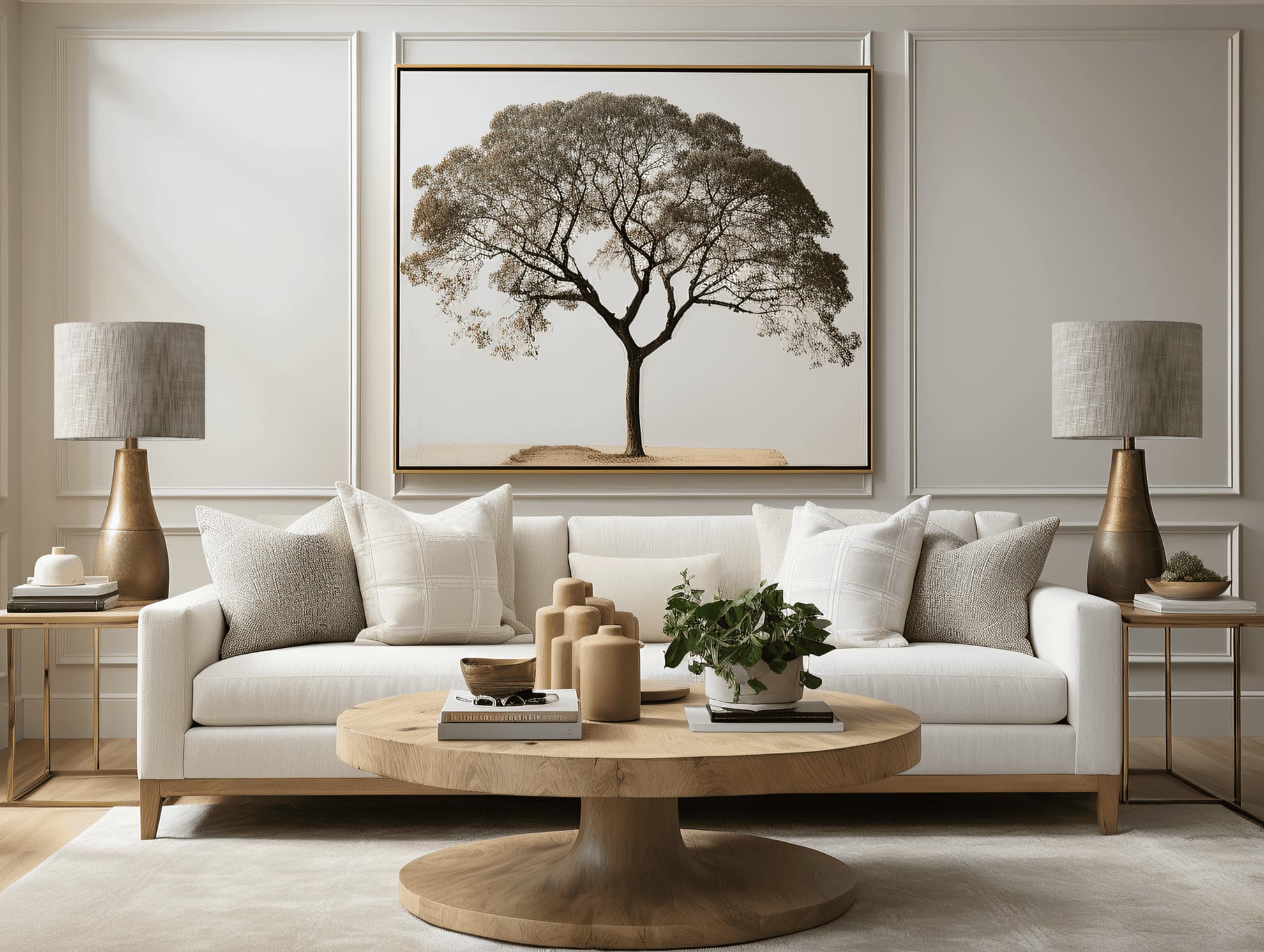 Two Tone Textured Weave Retro Drum in a living room