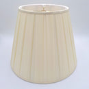 A beige pongee space box pleat empire lampshade with hand-pleated silk fabric and translucent finish, shown against a plain white background.