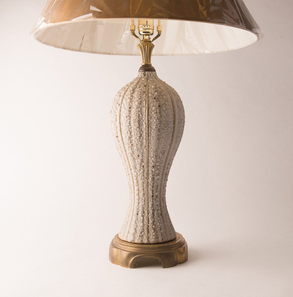 Shell Pottery Lamp with Brass Base