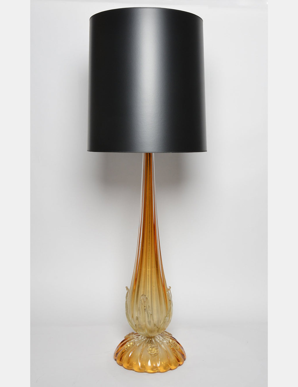 Amber Crystal Flame Murano Glass Table Lamp