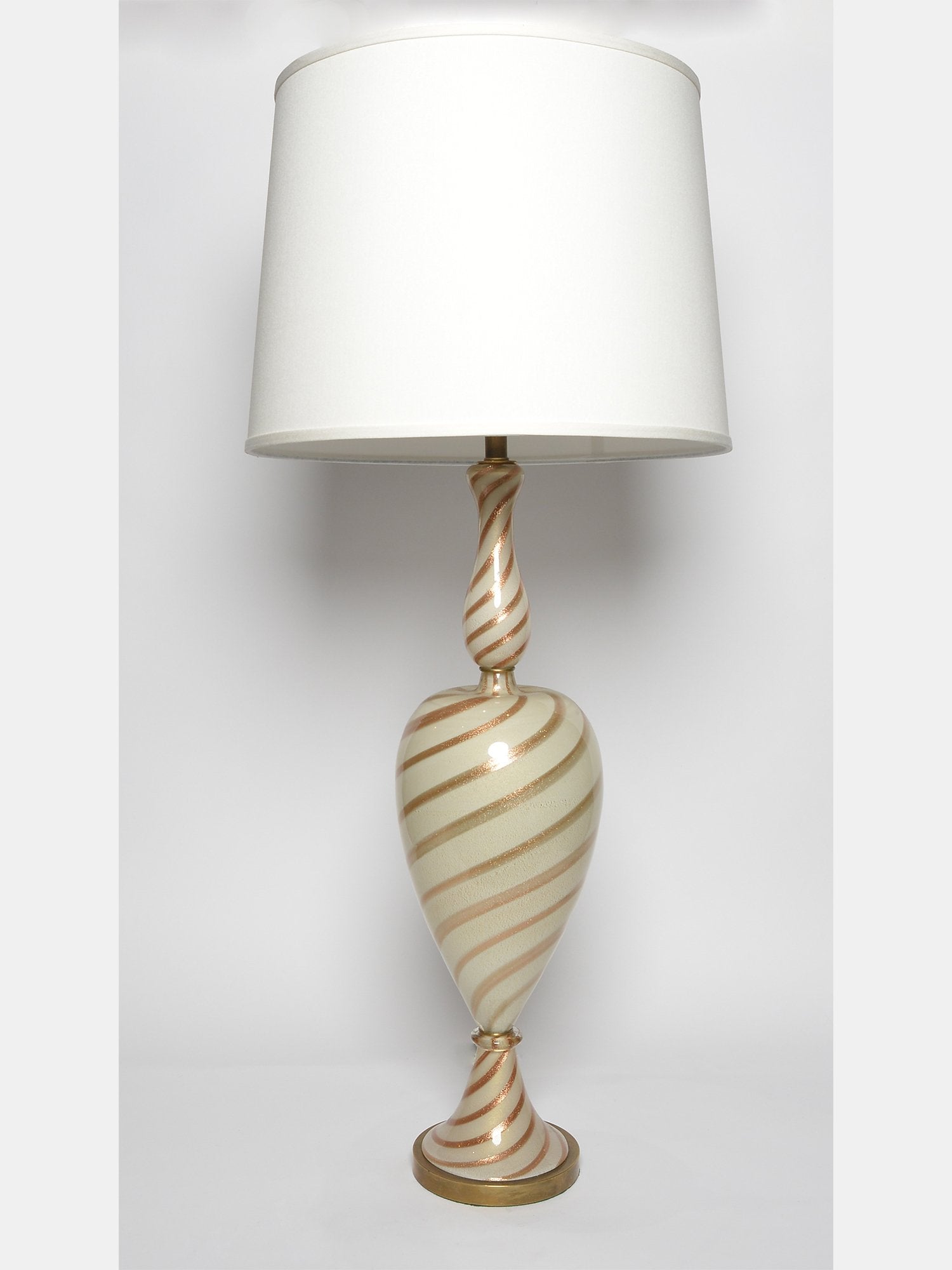 Gold Swirled Murano Art Glass Table Lamp