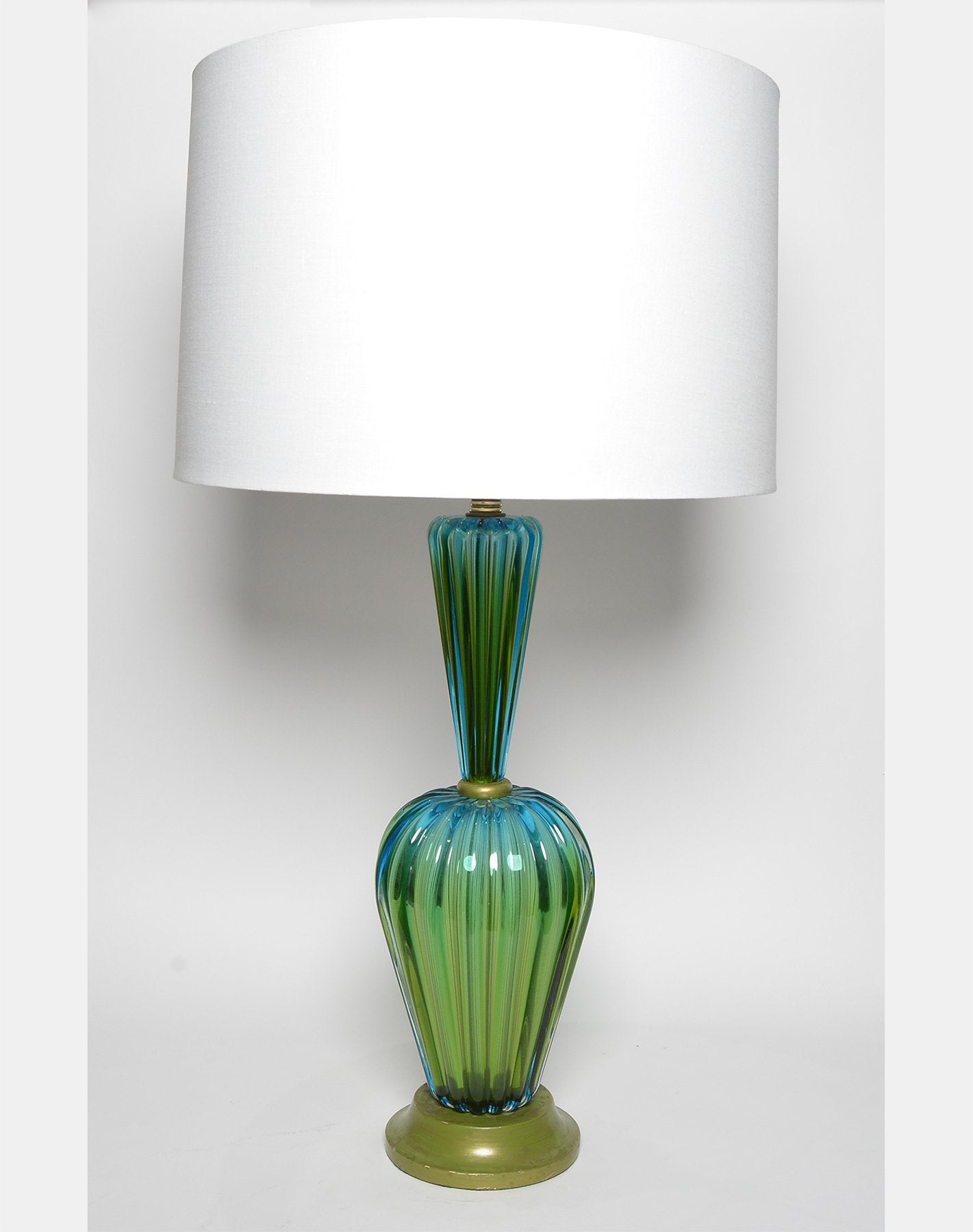 Green and Blue Murano Glass Table Lamp