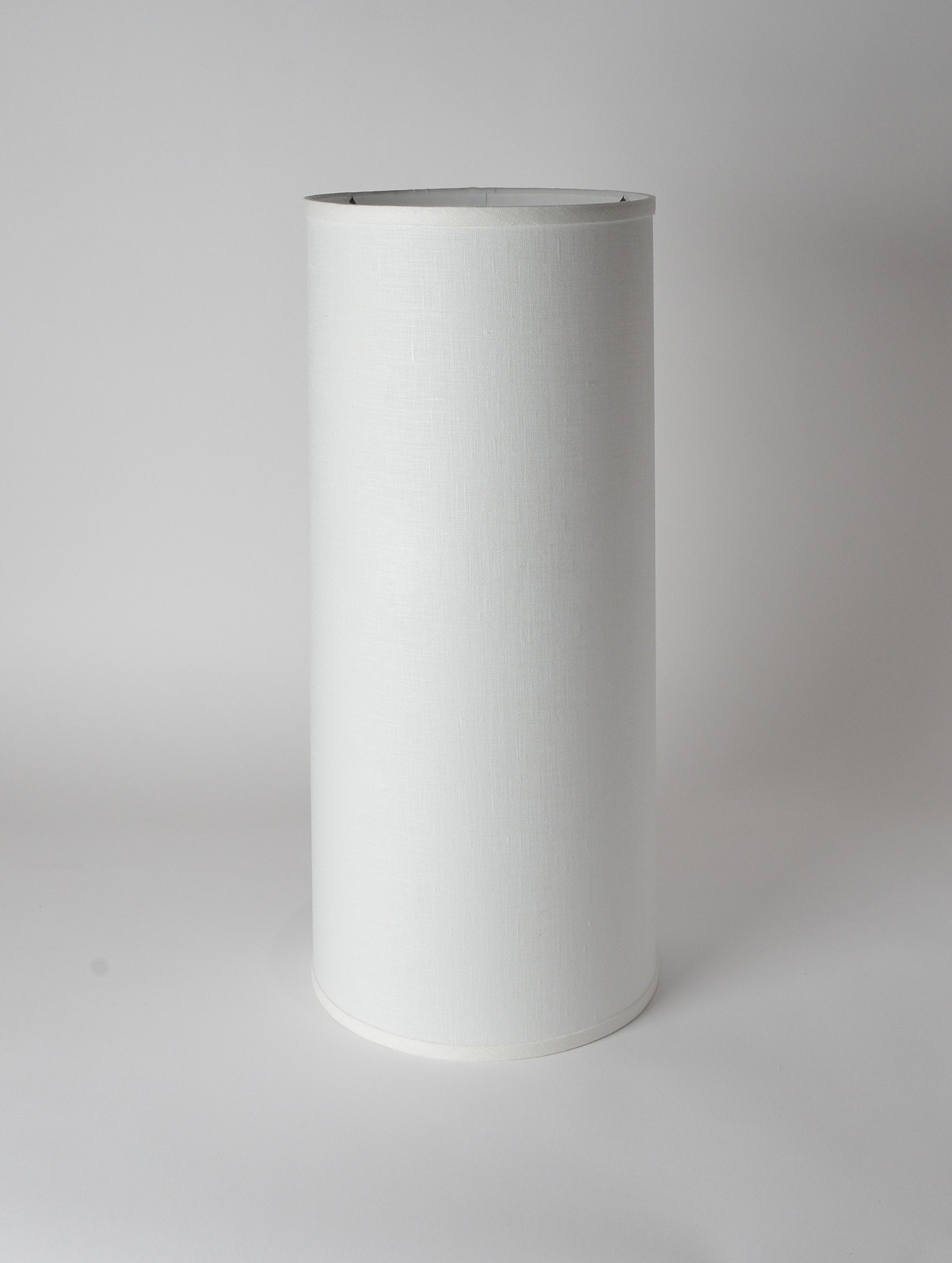 Linen Tall Narrow Drum  White, Silver Spider