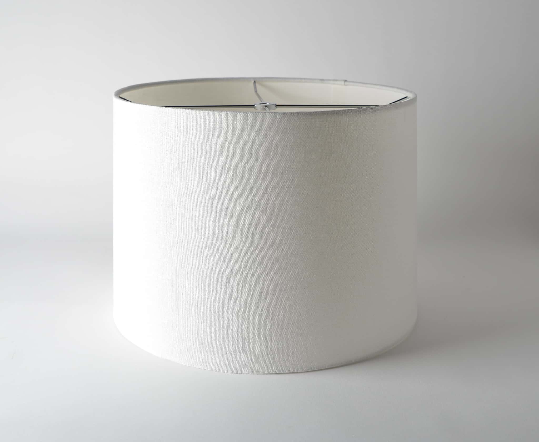 Linen Short Drum White Rolled Edges (Silver Spider)