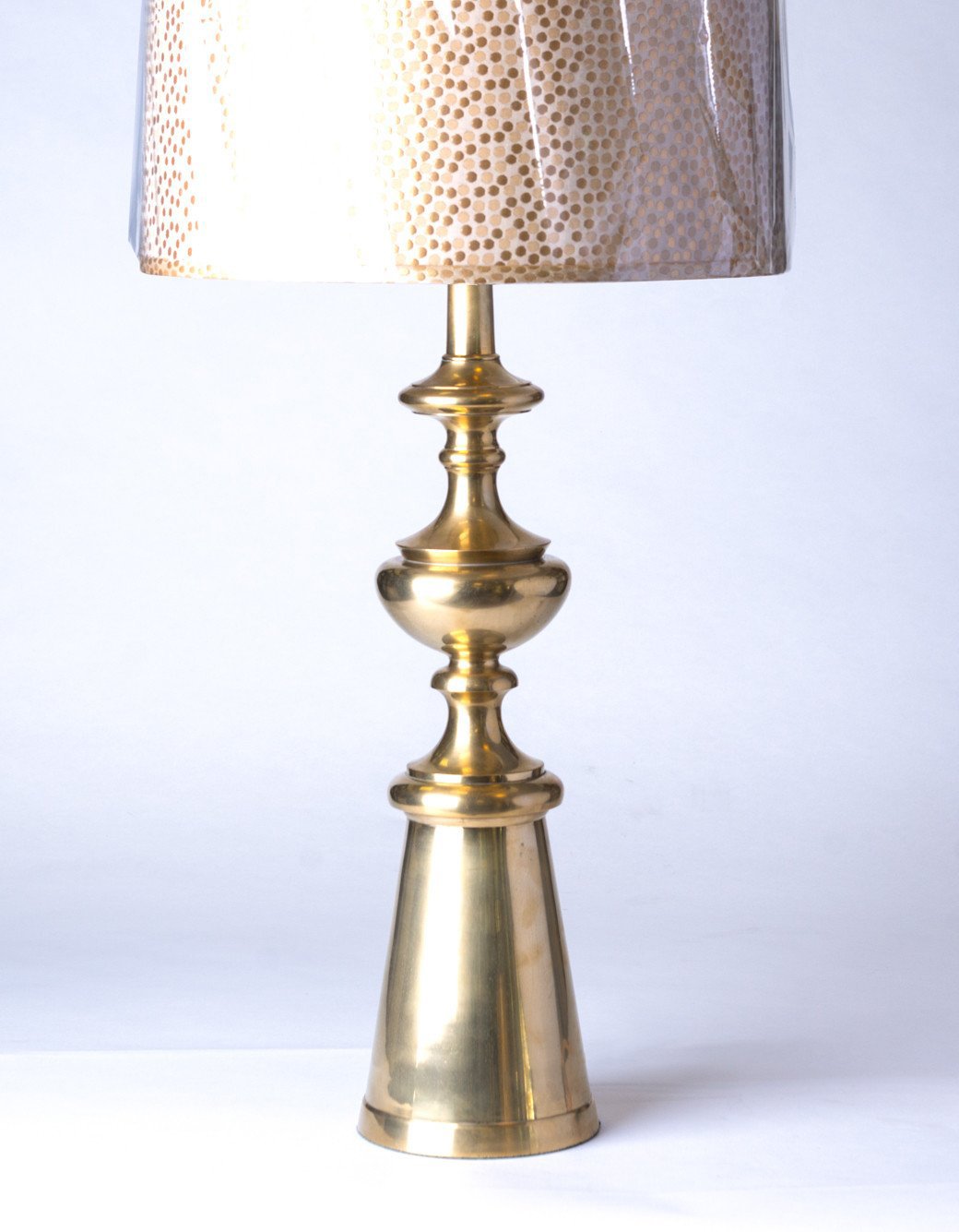 Modernist Polished Brass Table Lamp