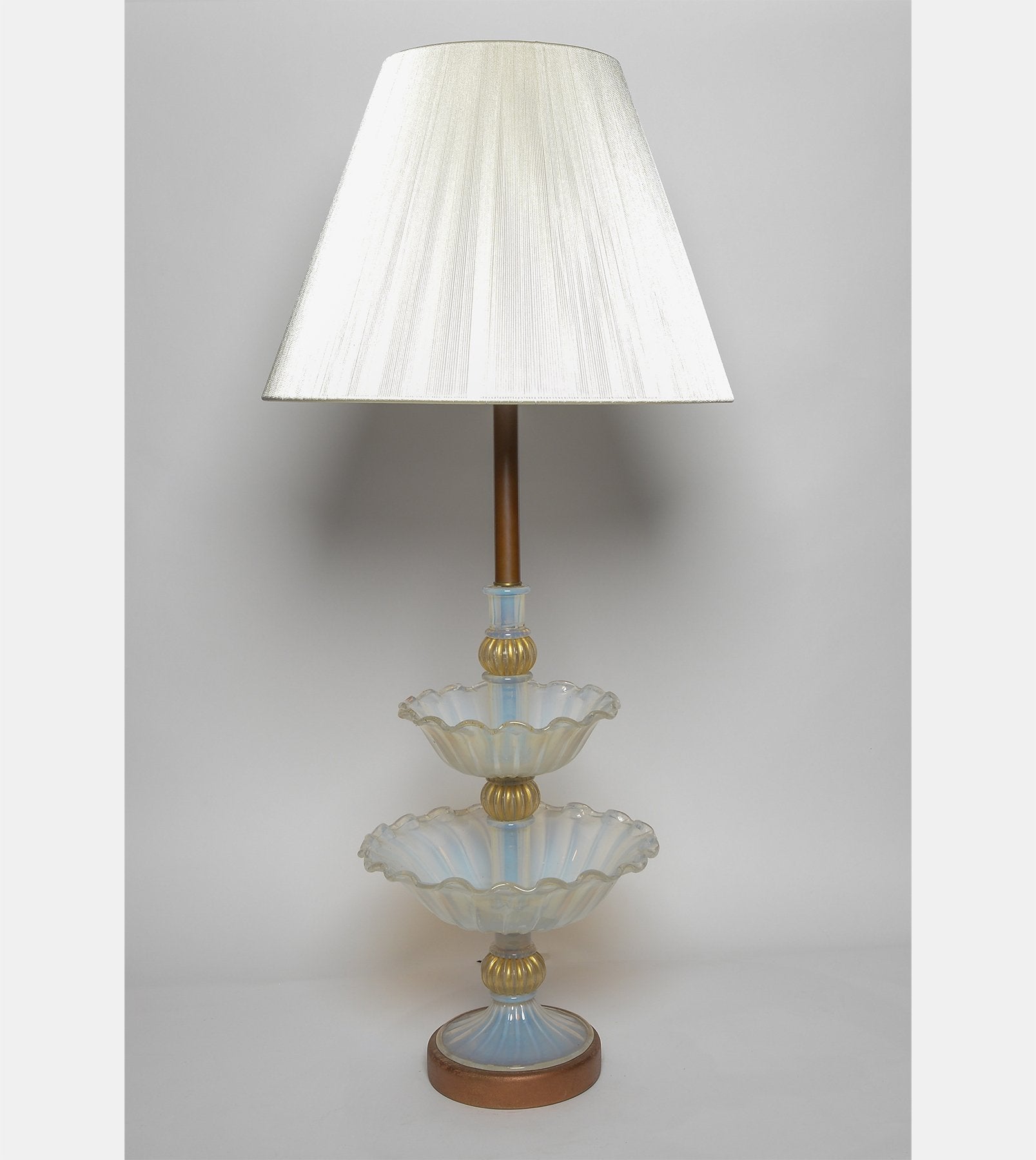 Murano Scalloped Opalescent Glass Table Lamp