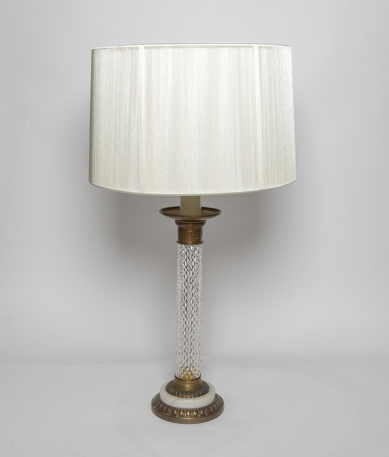 Paul Hanson Glass, Marble, & Bronze Lamp