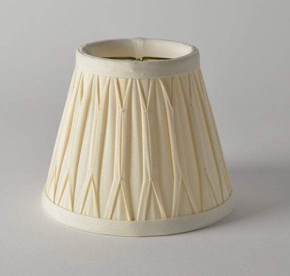 Silk Smocked Pleat Empire Chandelier Eggshell