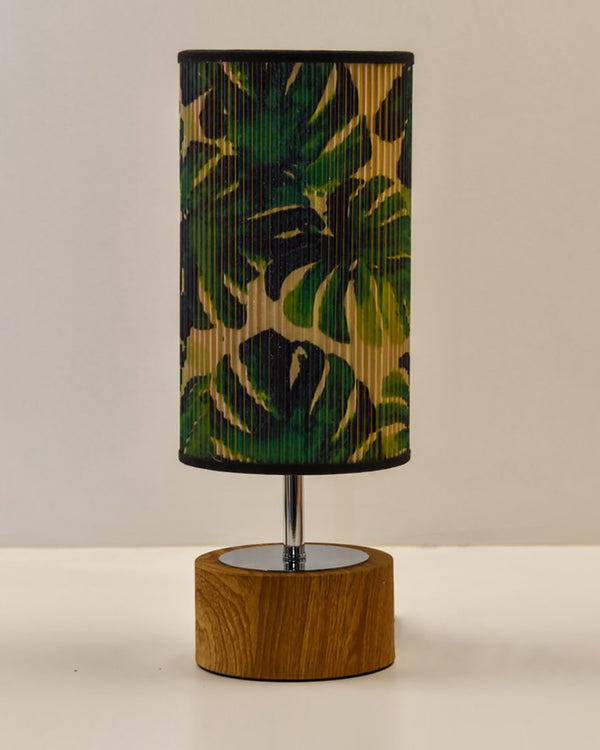Tropical Leaf Printed Stick Shade, Touch Lamp, Birch Base