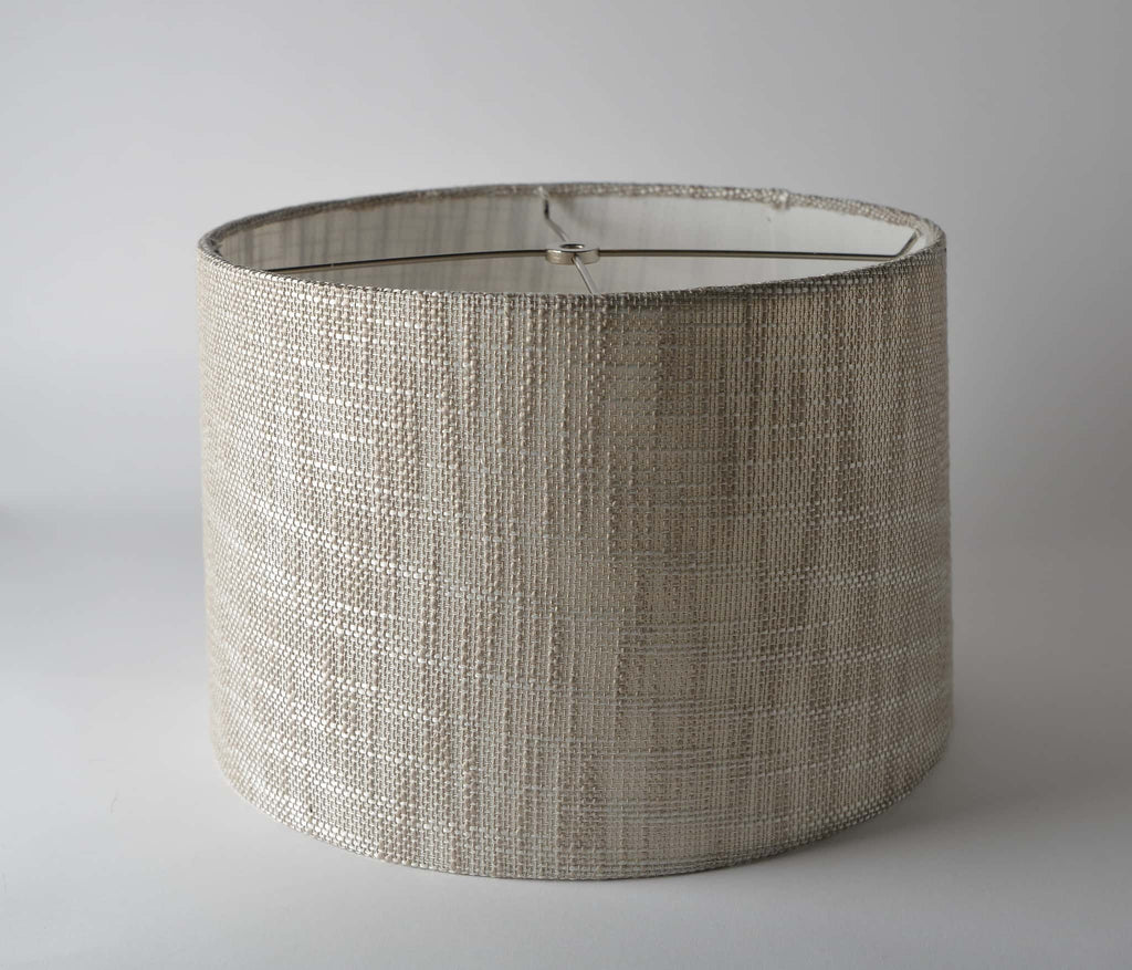 Two Tone Textured Weave Short Drum Light Gray (Rolled Edge)
