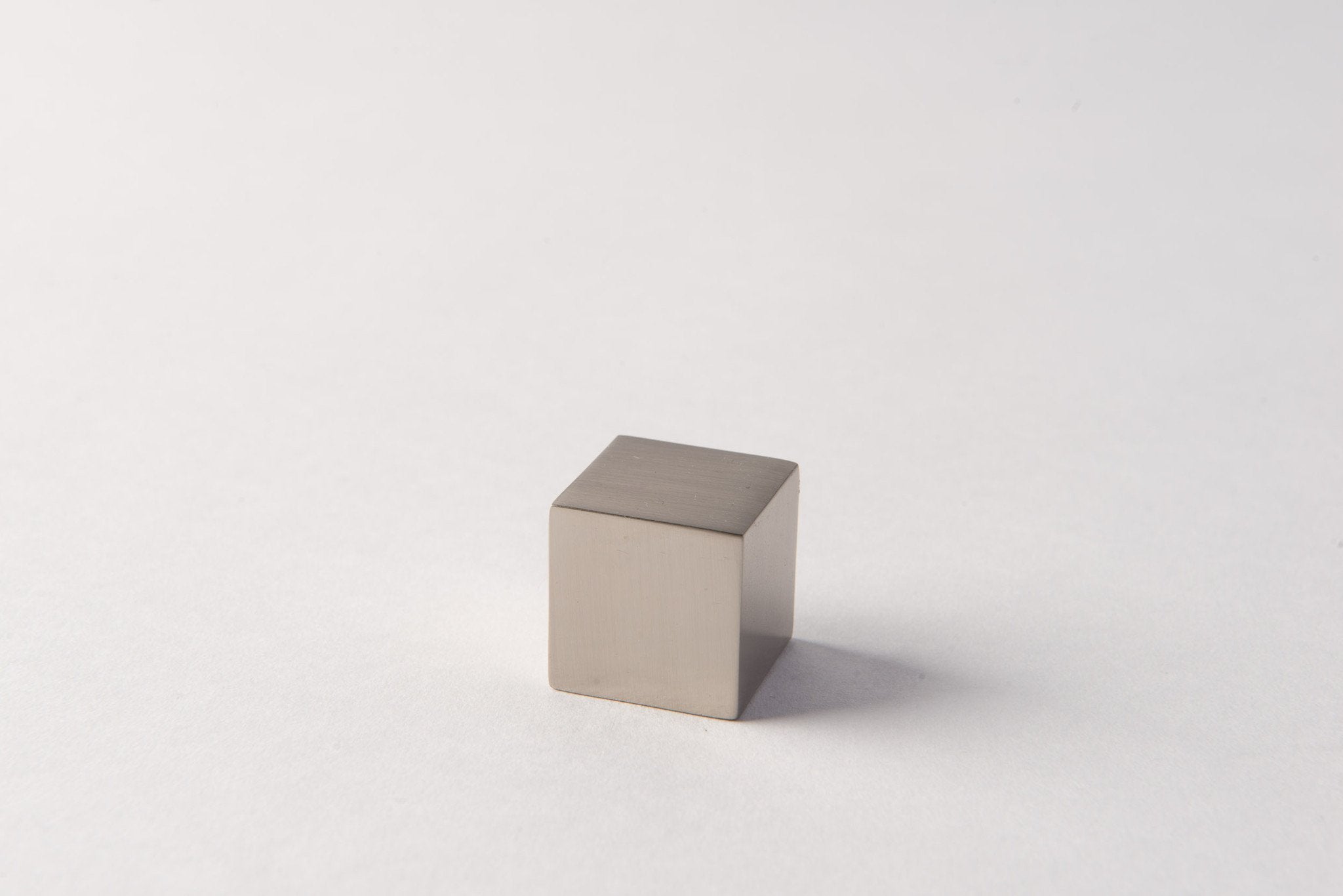 Brushed Nickel Cube 1"